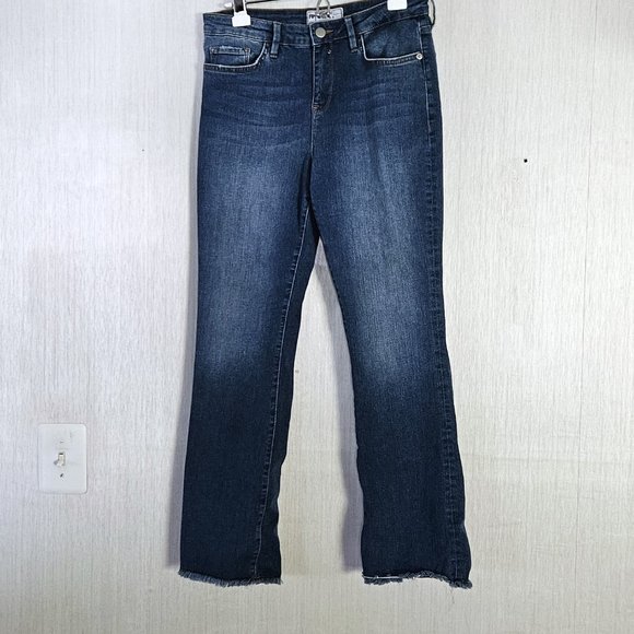 Free People Straight Cropped Jeans Raw Hem - Blue - size 29 - EUC - Picture 3 of 11